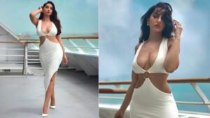 बीच समंदर में नोरा फतेही हुई बेकाबू, छोटी सी ड्रेस में कभी आगे कभी पीछे से दिखाया ब’द’न
