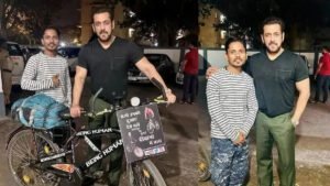 सलमान खान से मिलने साइकिल से पहुंचे जबलपुर के समीर, अभिनेता ने खाना भी खिलाया