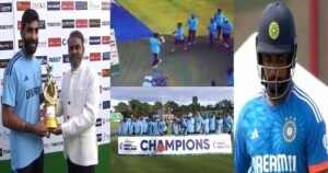 VIDEO : जसप्रीत बुमराह ने भी किया संजू को नजरअंदाज, हाथ से छूने तक नहीं दी ट्रॉफी