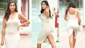 बच्चों के शो में नोरा फतेही गंदी ड्रेस पहनकर आयी, स्किन टाइट डीप नेक ड्रेस में सबकुछ दिखा